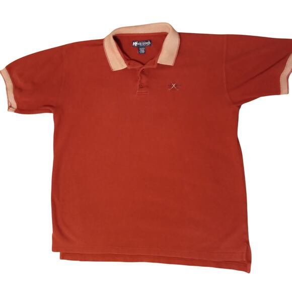 Y2K Vintage BIG DOGS Men's Polo Shirt Red Embroidered Golf Clubs SIZE XL - Picture 1 of 8